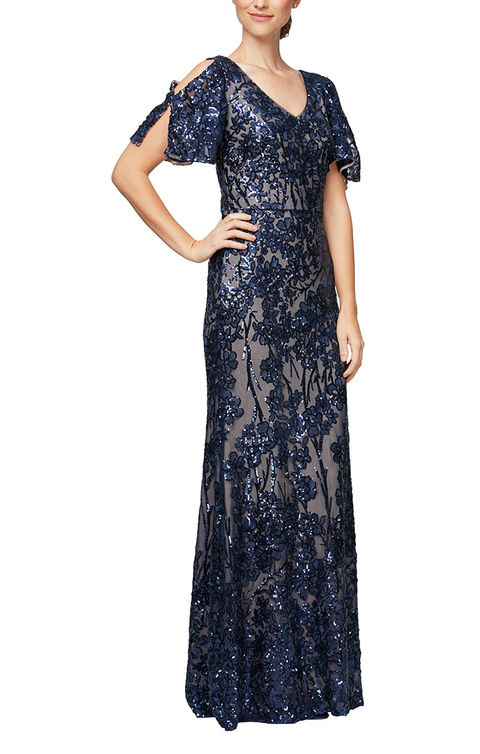 photo of blue alex and evenings designer dress