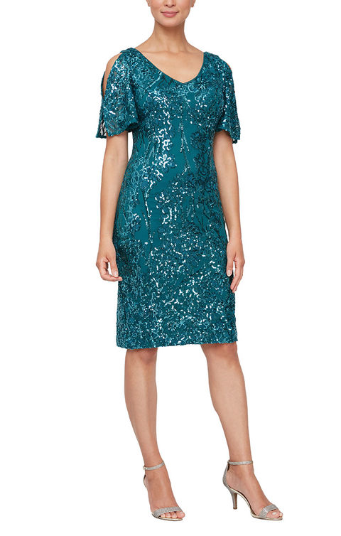 photo of green blue alex and evenings designer dress