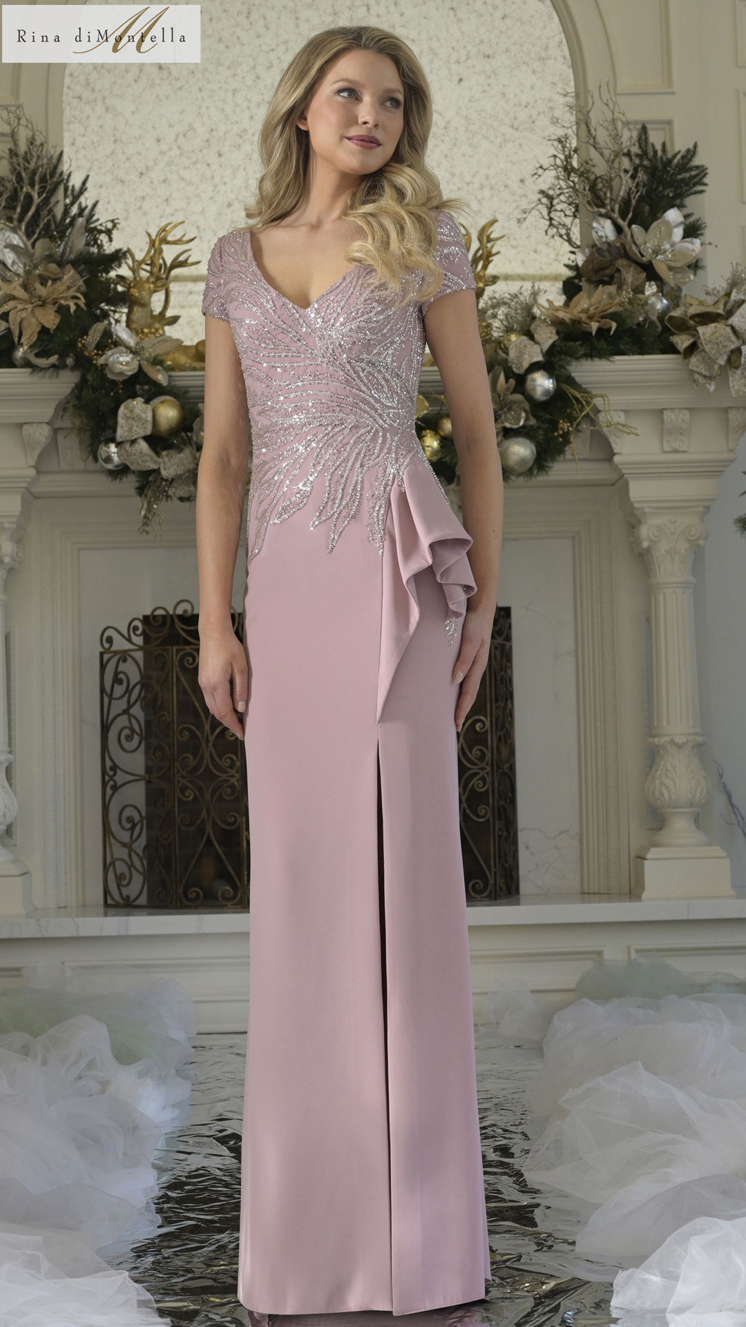 woman wearing rose rina dimontella mother's dress